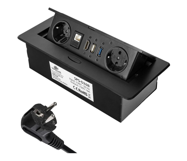 Spacetronik Mediaport - gniazdo blatowe SPS-D26B V2 - 1153968 - zdjęcie